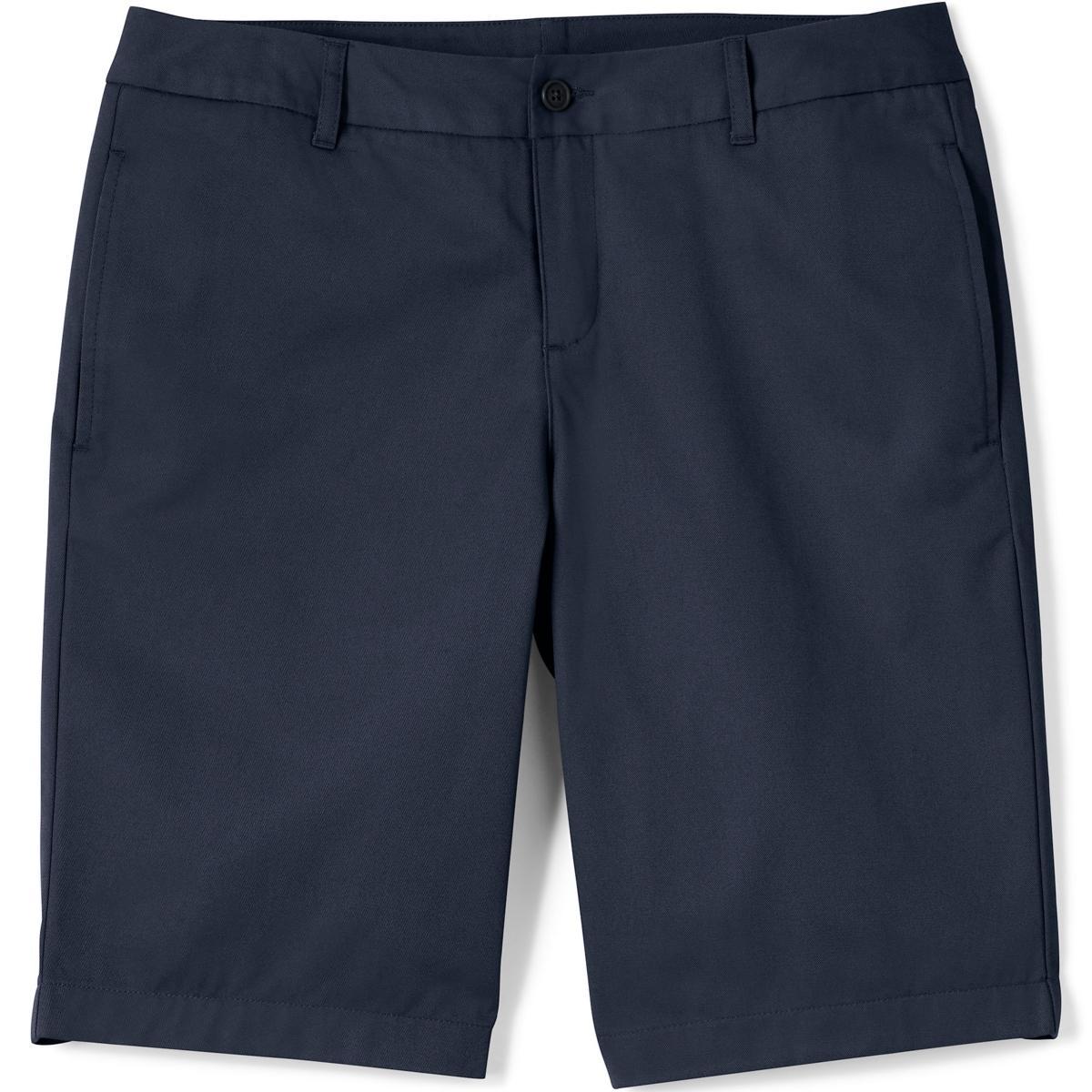 Plus Size Lands' End School Uniform Plain Front Blend Chino Shorts, Women's, Size: 22 W, Black Product Image