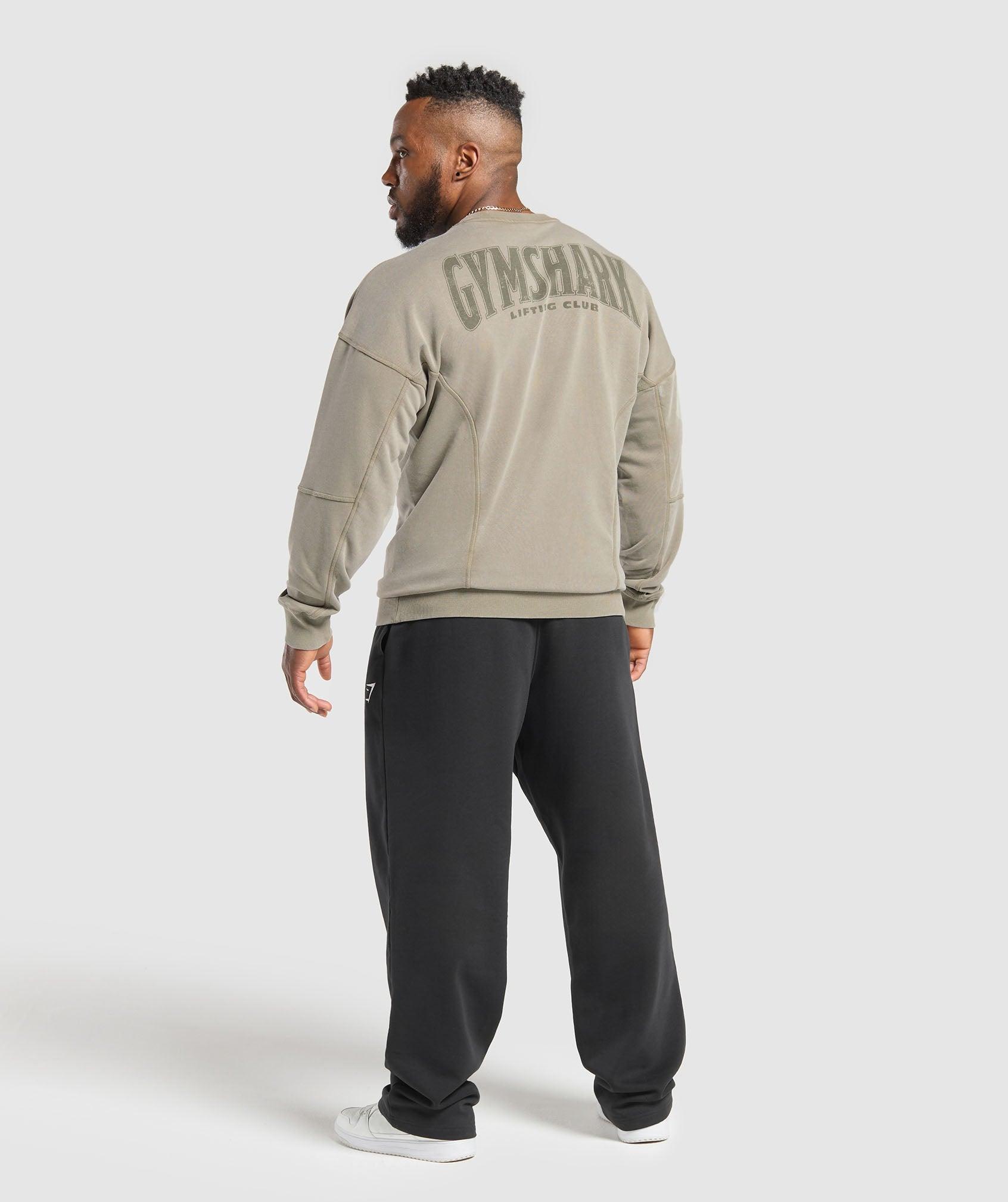 Gymshark Heritage Washed Crew - Utility Green Male Product Image