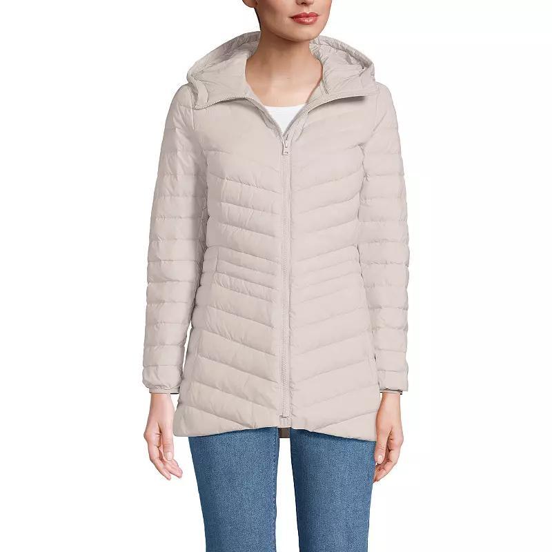 Petite Lands' End Wanderweight Ultralight Hooded Packable Down Jacket, Women's, Size: XS Petite, Black Product Image