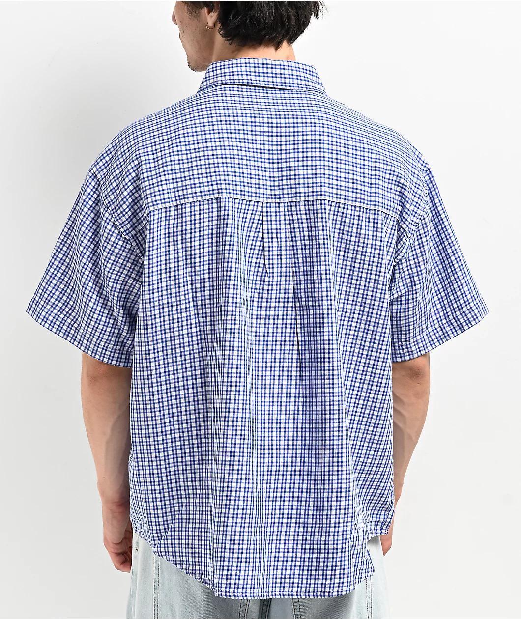 Obey Bigwig Gallo Surf Blue Multi Short Sleeve Button Up Shirt Product Image