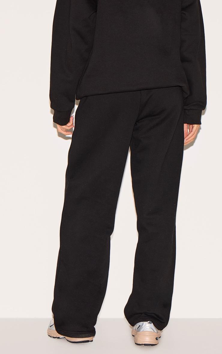 PRETTYLITTLETHING Black Logo Print Oversized Wide Leg Sweatpants Product Image
