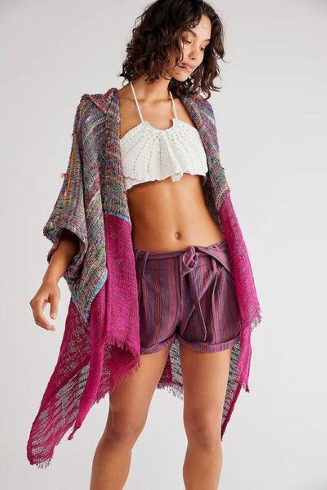 Rainbow Sari Hooded Kimono Product Image