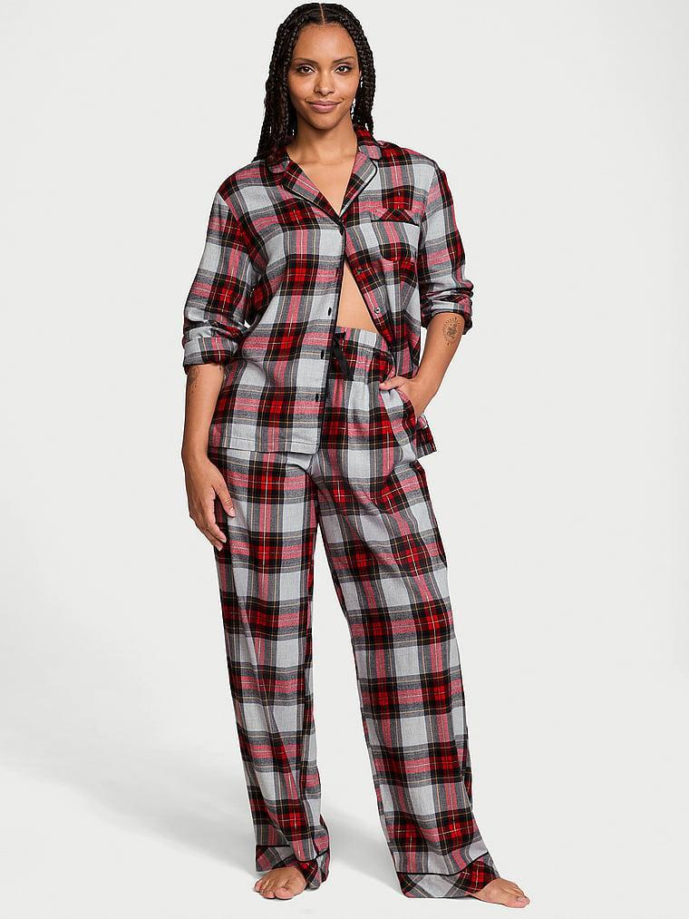 Flannel Popover Long Pajama Set Product Image