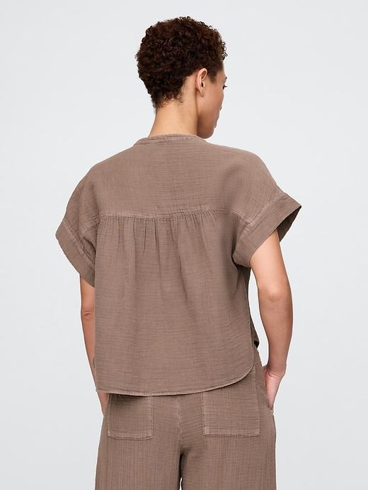 Crinkle Gauze Dolman Shirt Product Image