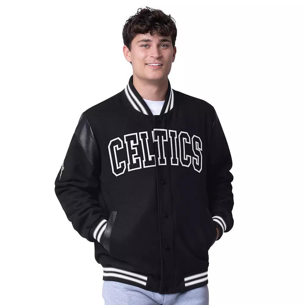Men's G-III Sports by Carl Banks Black Boston Celtics Clutch Hitter Full-Snap Varsity Jacket, Size: XL Product Image