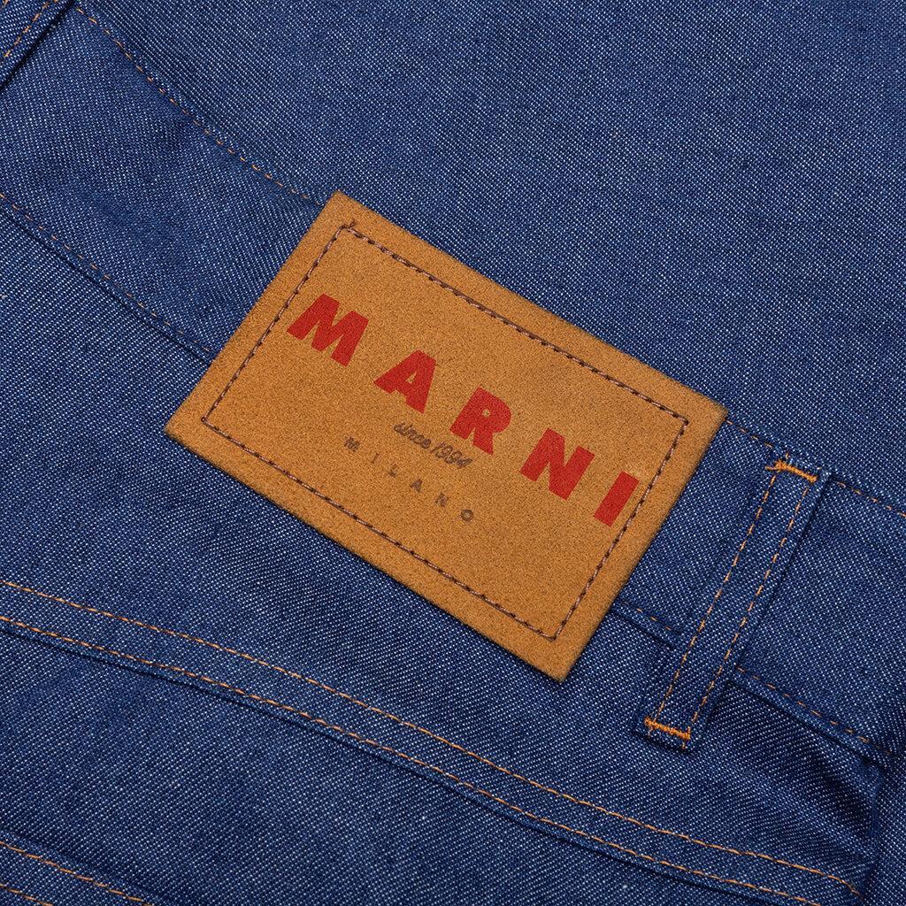 Denim Shorts with Trunakaroo Plaque - Blue Male Product Image
