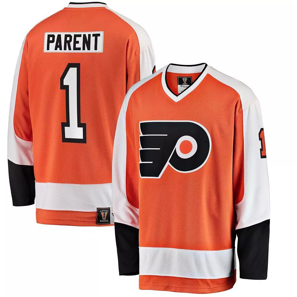Men's Fanatics Branded Bernie Parent Orange Philadelphia Flyers Premier Breakaway Retired Player Jersey, Size: Small, Fly Orange Product Image