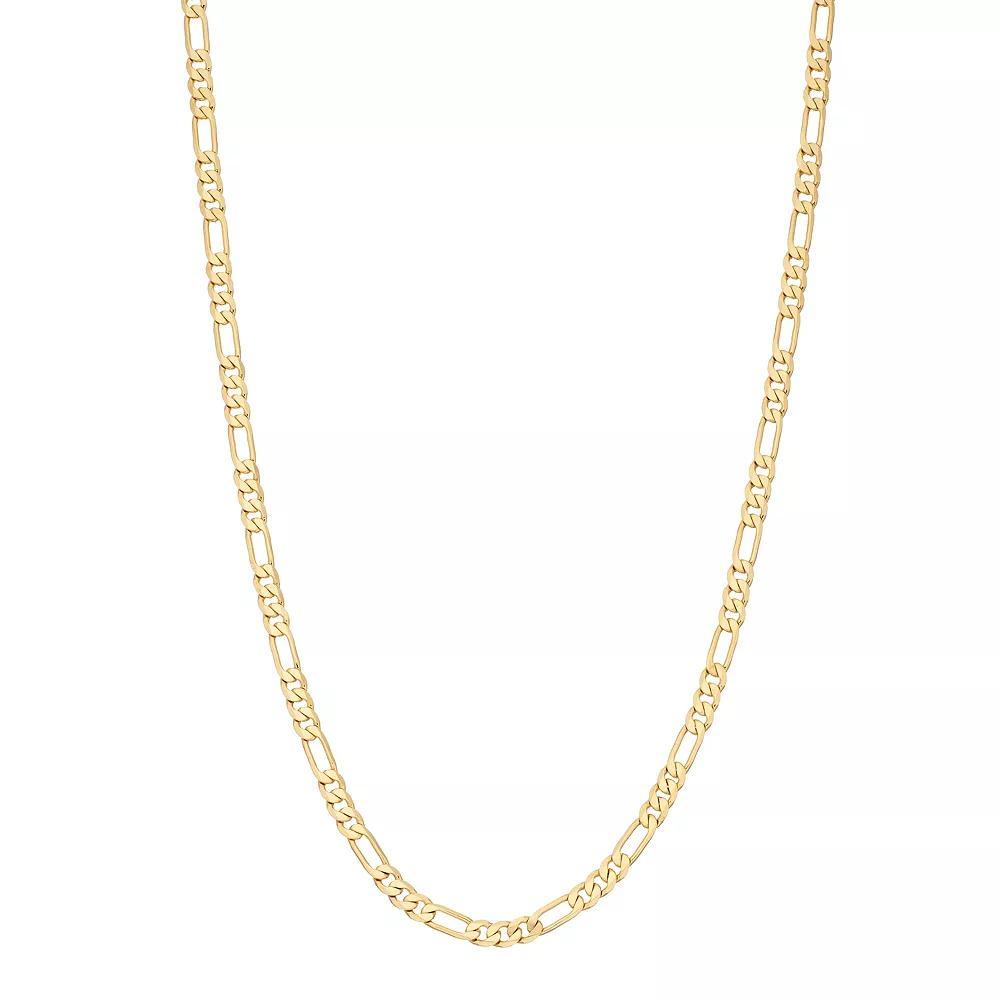 Men's 14K Gold over Brass 18" Figaro Chain Necklace, Gold Tone Product Image