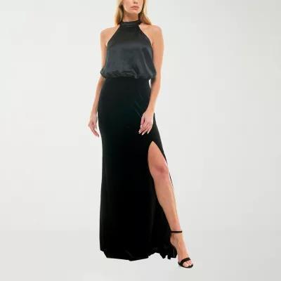 Premier Amour Velvet Womens Sleeveless Evening Gown Product Image