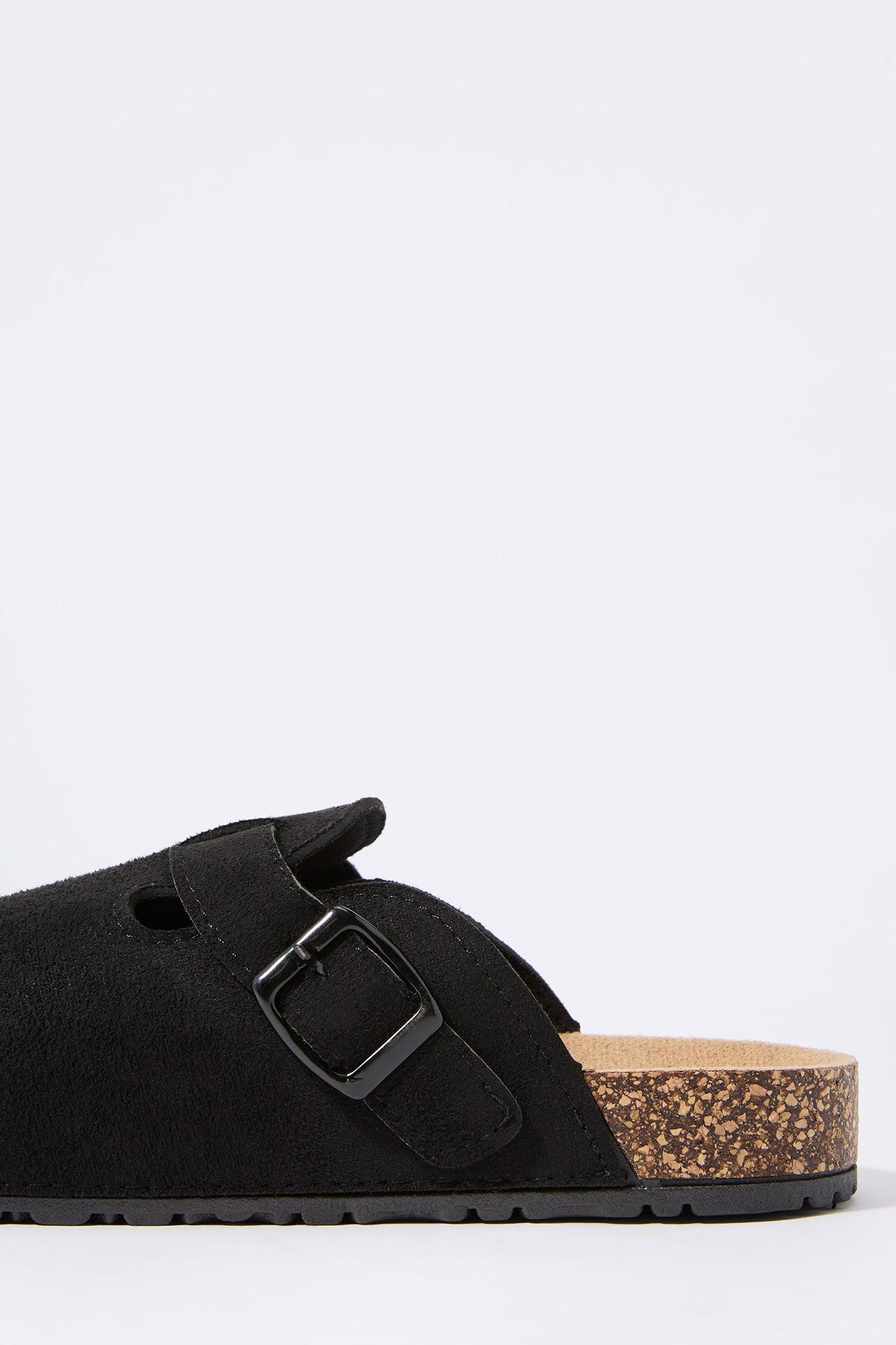 Faux Suede Buckled Cork Sandal Female Product Image