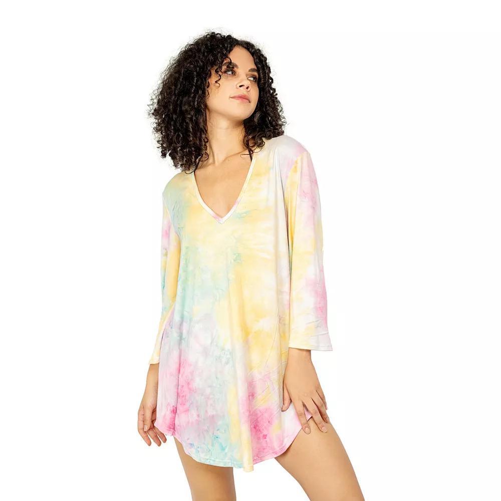 Women's Jordan Taylor Bell-Sleeve Tunic Swim Cover-Up, Size: Medium, Yellow Aqua Product Image