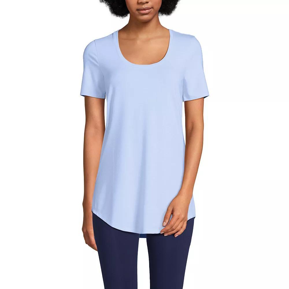 Petite Lands' End Short Sleeve Power Performance Tunic T-Shirt, Women's, Size: Medium Petite, Soft  Blue Product Image
