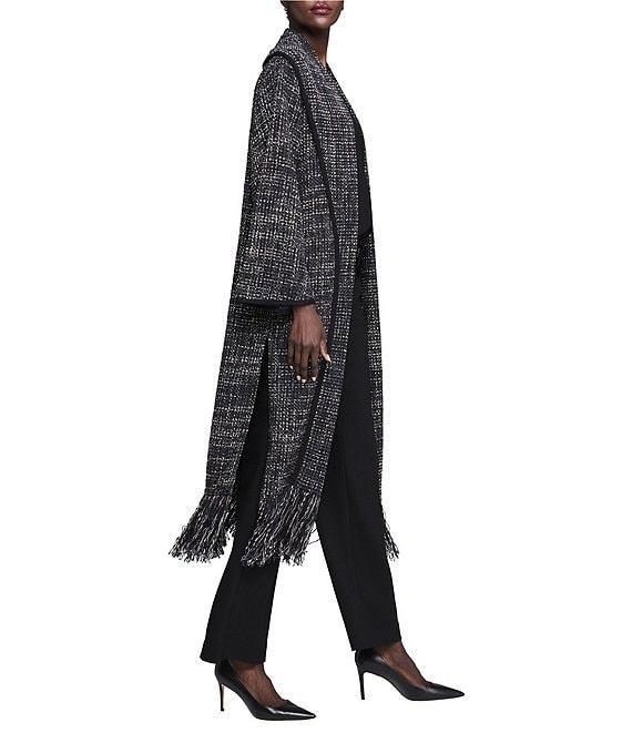 Nic + Zoe Standout Fringe Shawl Collar Long Sleeve Jacket Product Image