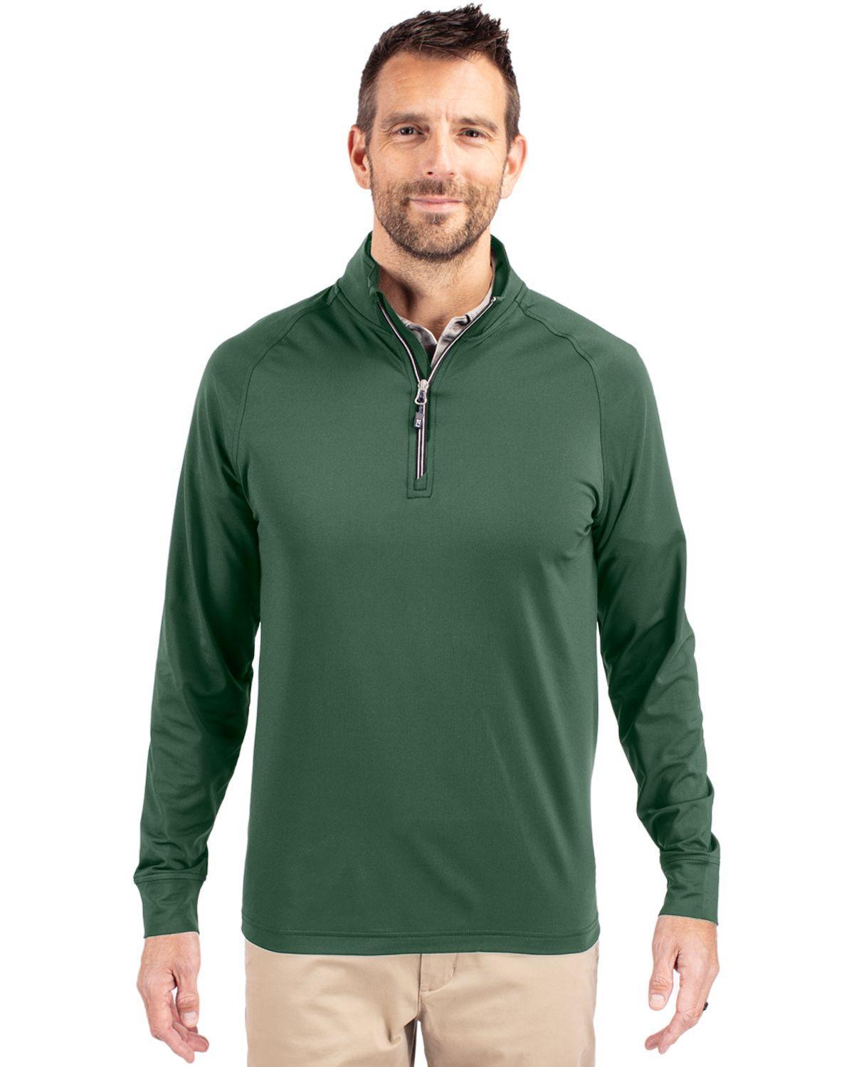 Cutter & Buck Mens Adapt Eco Knit Stretch Recycled Quarter Zip Pullover Jacket Product Image