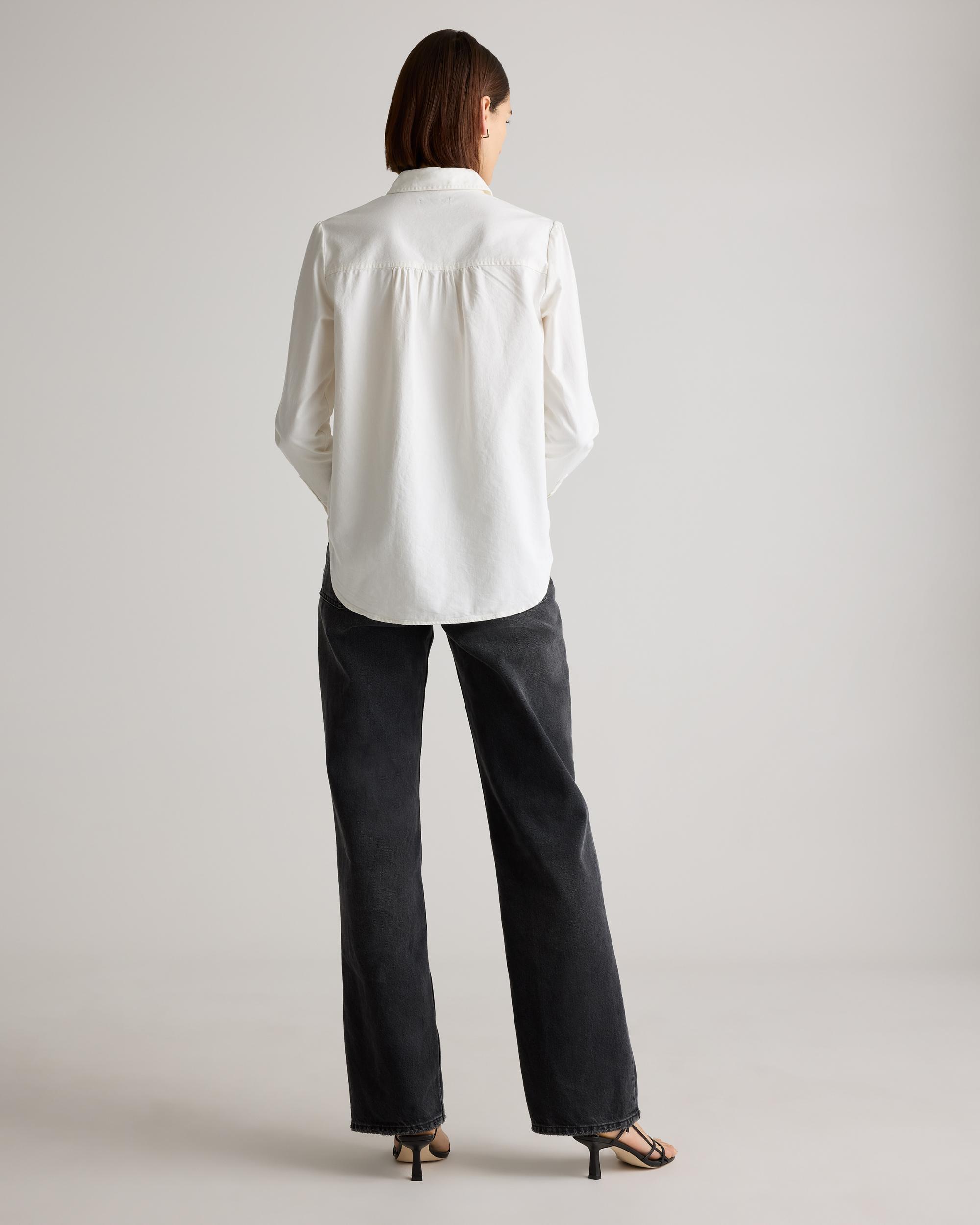 Quince | Women's Distressed Denim Western Shirt Cotton Product Image