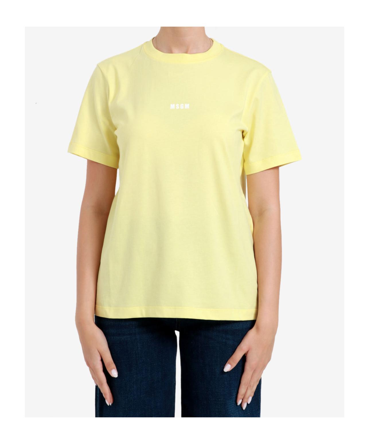 MSGM Short-sleeved T-shirt In Yellow Product Image
