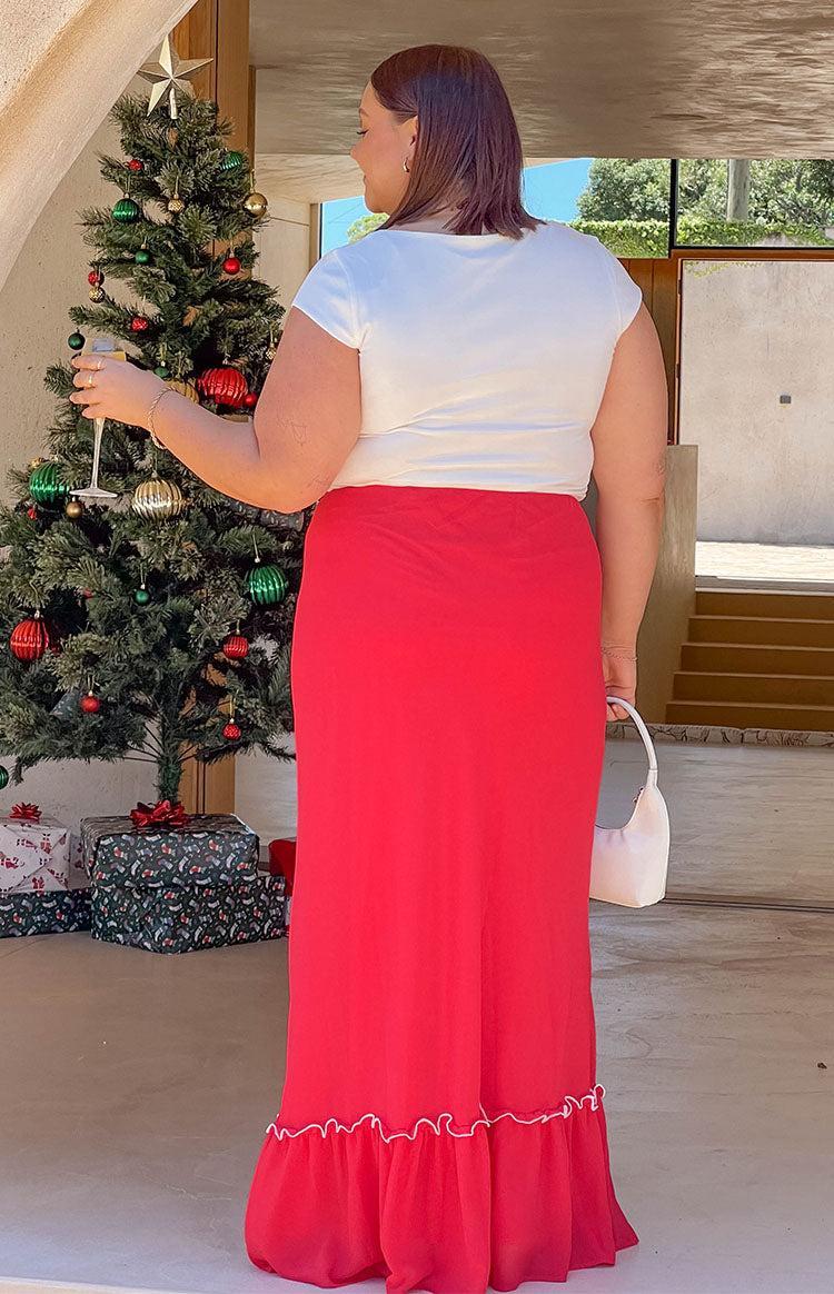 Wiatt Red Maxi Skirt Product Image