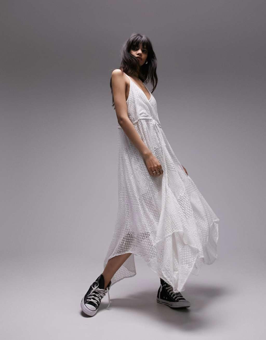 Topshop maxi crochet midi dress Product Image