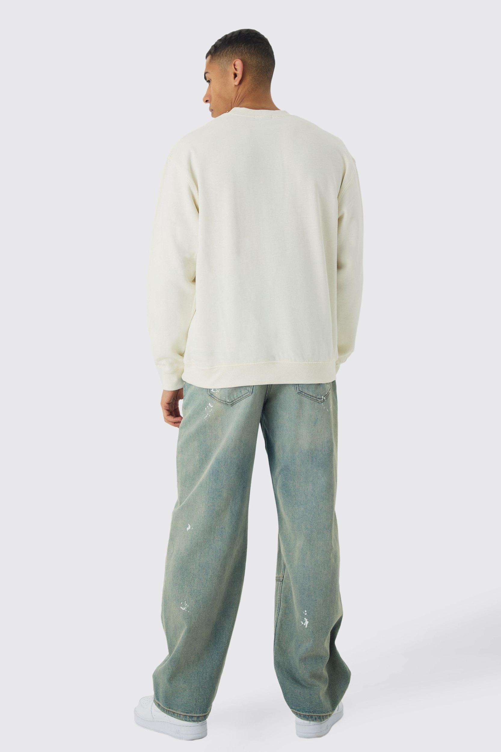 Oversized Large Scale Racing Graphic Sweatshirt | boohooMAN USA Product Image