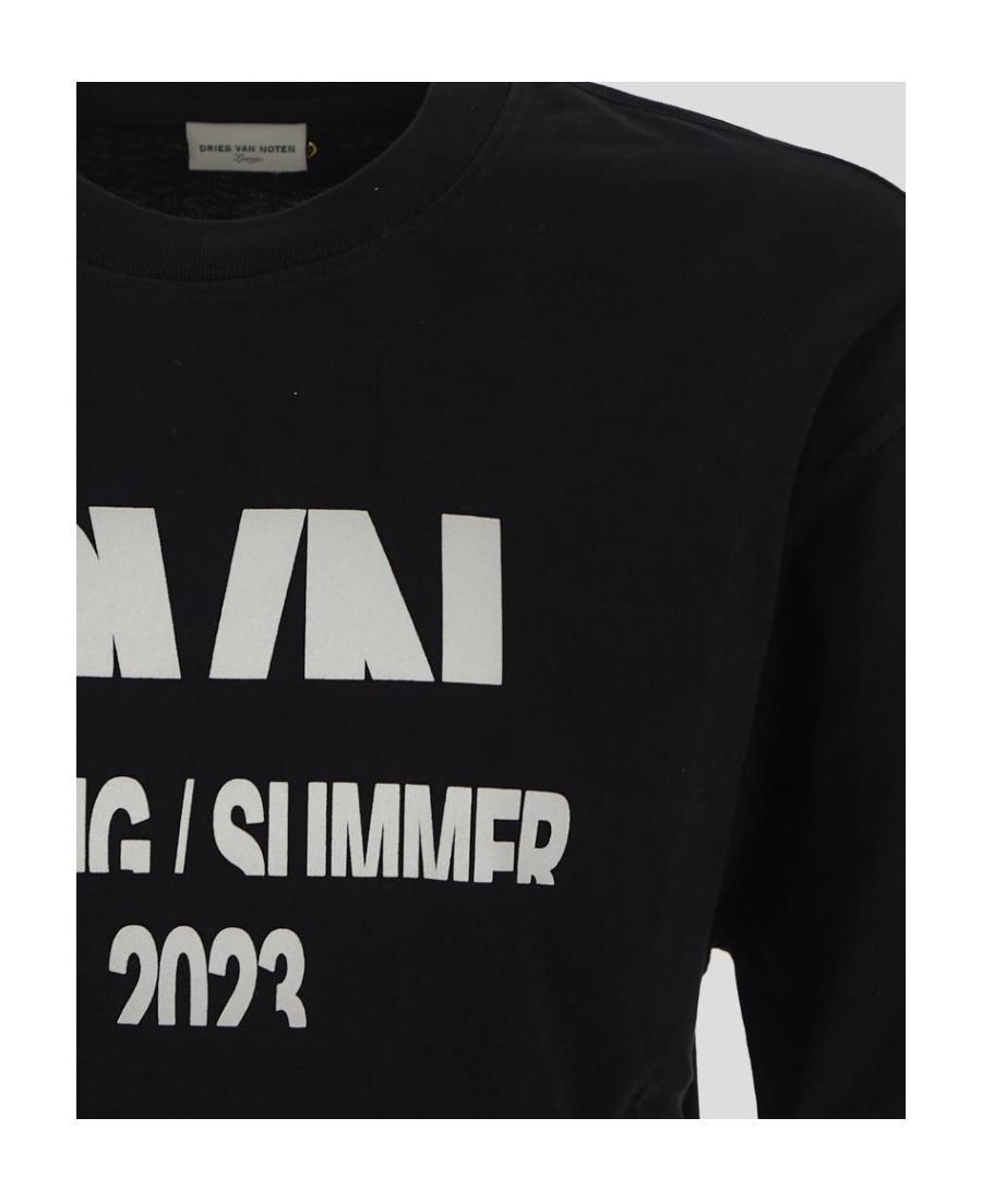 DRIES VAN NOTEN Logo Short-sleeved T-shirt In Black Product Image