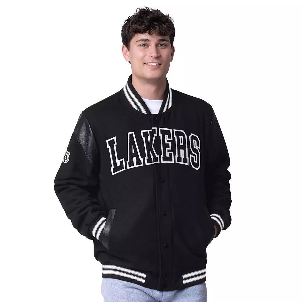 Mens G-III Sports by Carl Banks Los Angeles Lakers Clutch Hitter Full-Snap Varsity Jacket Product Image