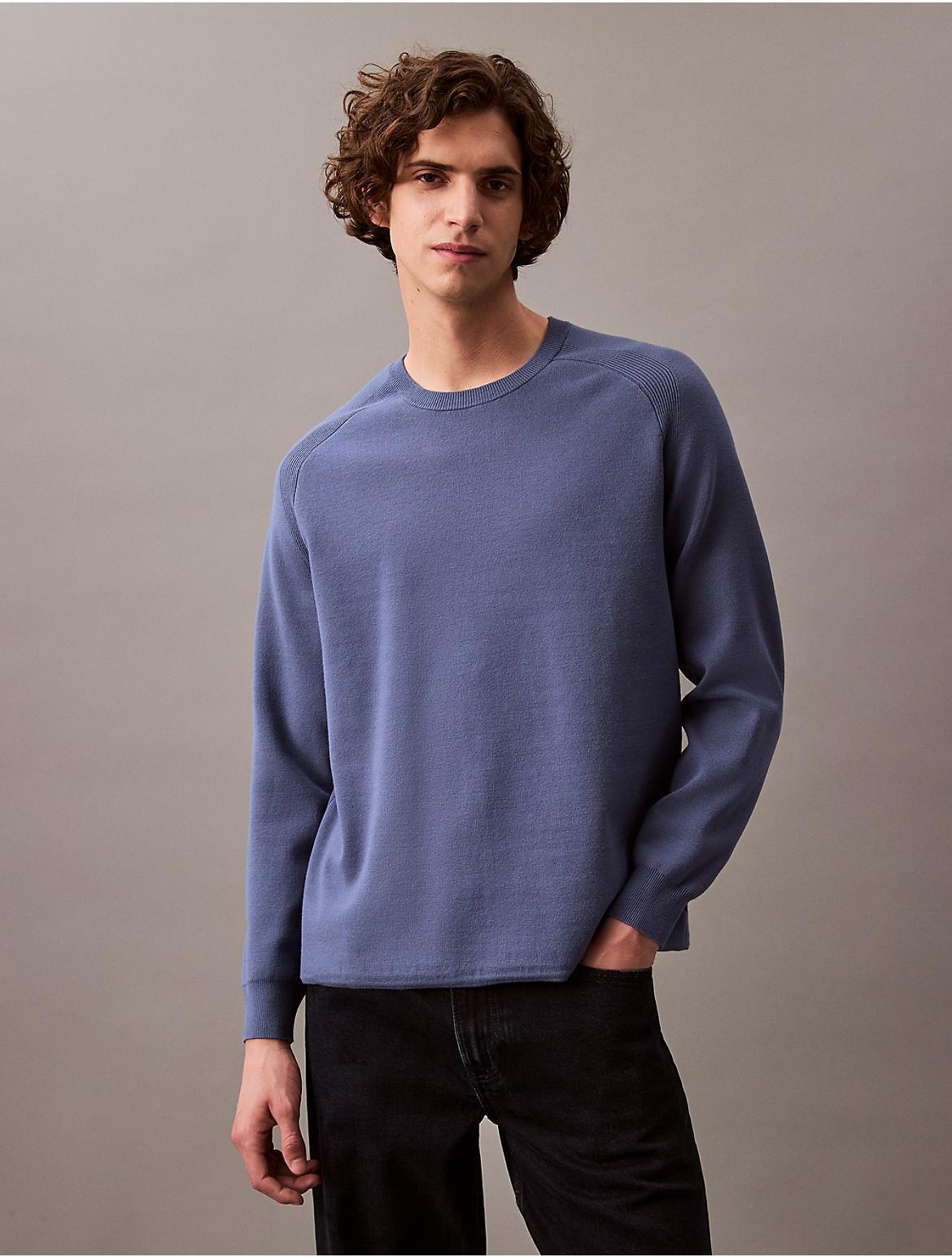 Calvin Klein Men's Tech Knit Crewneck Sweater - Blue - S Product Image