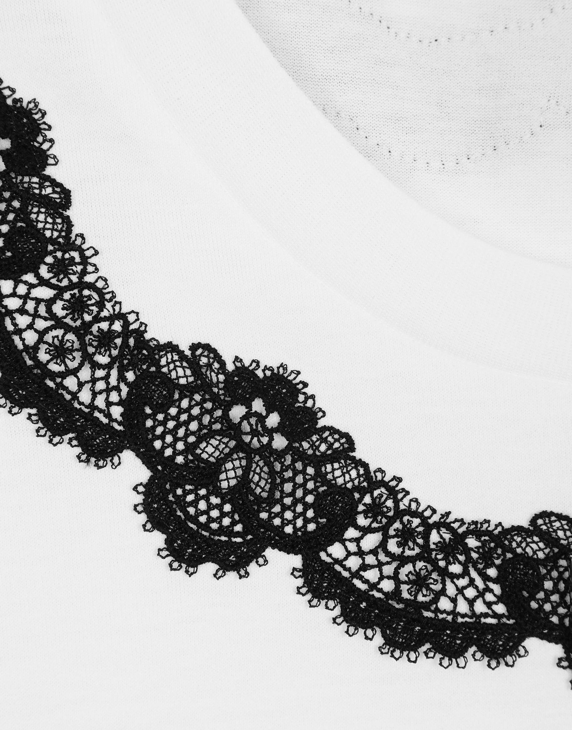 DOLCE & GABBANA Lace-detail Short-sleeve T-shirt In Optic White Product Image