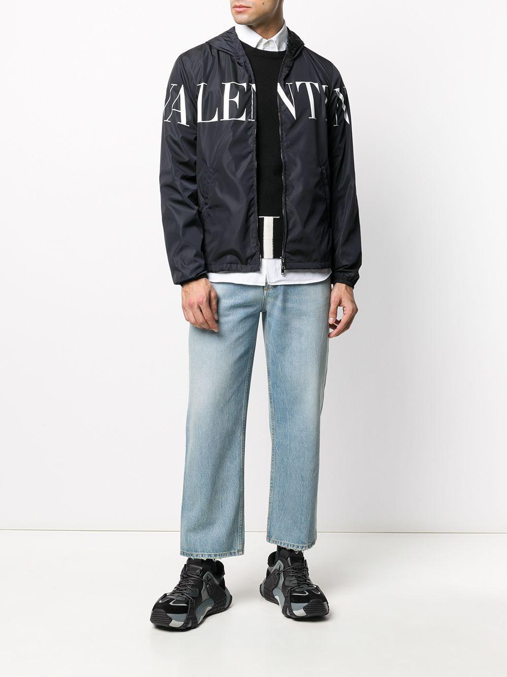 logo print hooded jacket Product Image