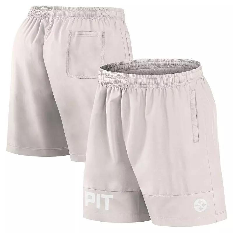 Men's Fanatics Cream Pittsburgh Steelers Elements Shorts, Size: Large, Beige Product Image