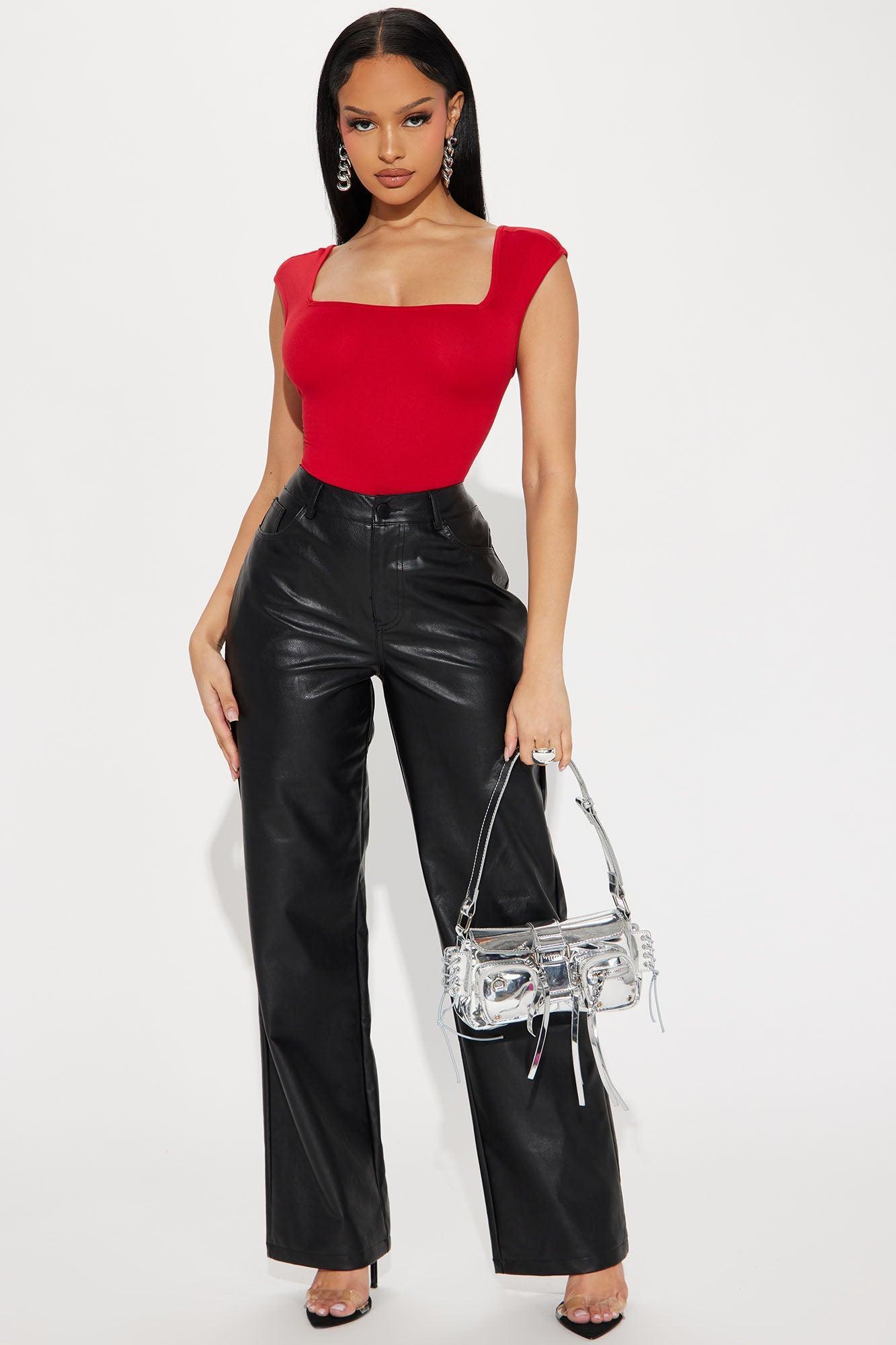 Sweet Talk Backless Bodysuit - Red Product Image