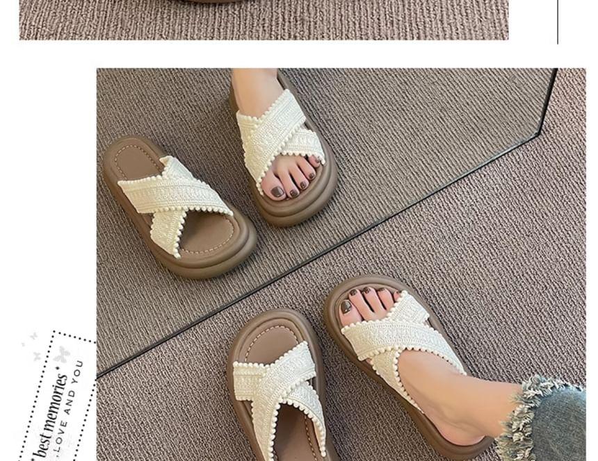 Platform Crisscross Slide Sandals Product Image