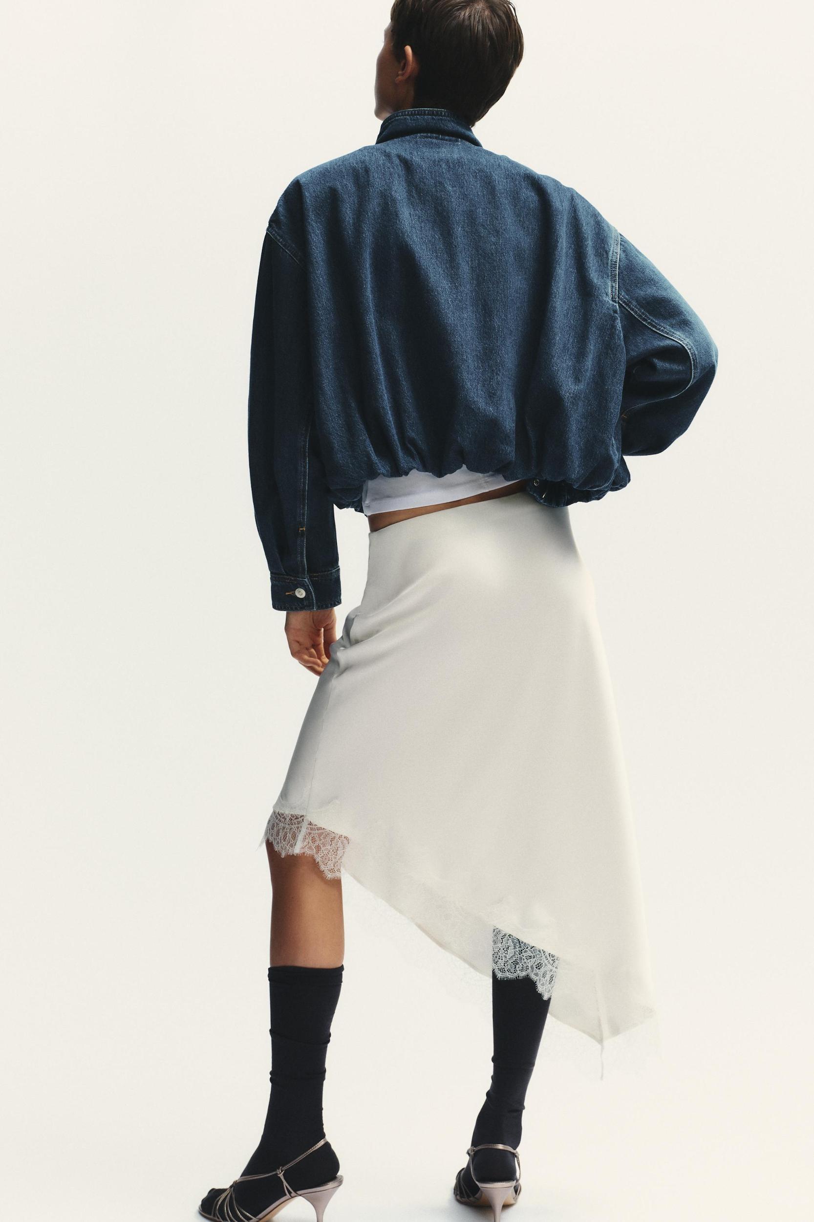 LACE SATIN EFFECT SKIRT Product Image