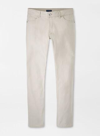 Peter Millar Mens Delvin Twill Five-Pocket Pant | Color: Stone | Size: 40 Product Image