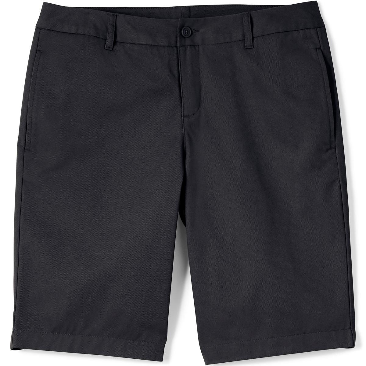 Plus Size Lands' End School Uniform Plain Front Blend Chino Shorts, Women's, Size: 22 W, Black Product Image