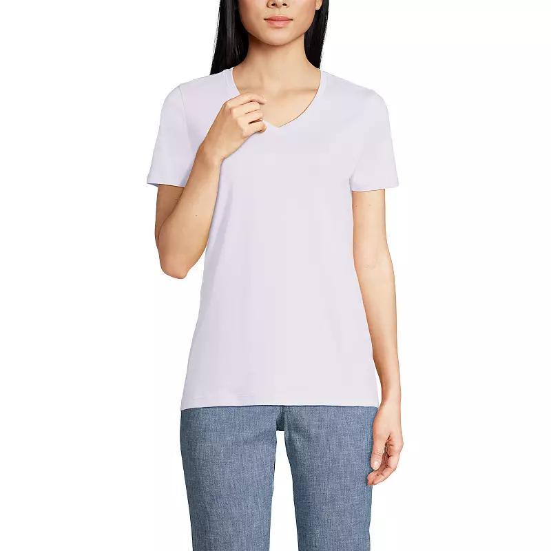 Petite Lands' End Relaxed-Fit Supima Cotton V-Neck Tee, Women's, Size: XS Petite, Simply Yellow Product Image