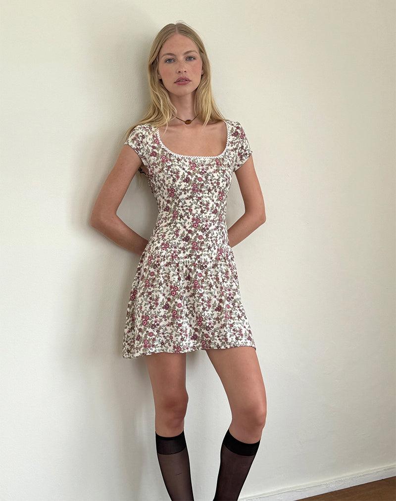 Tipani Mini Dress in Vintage Bloom Ivory Female Product Image