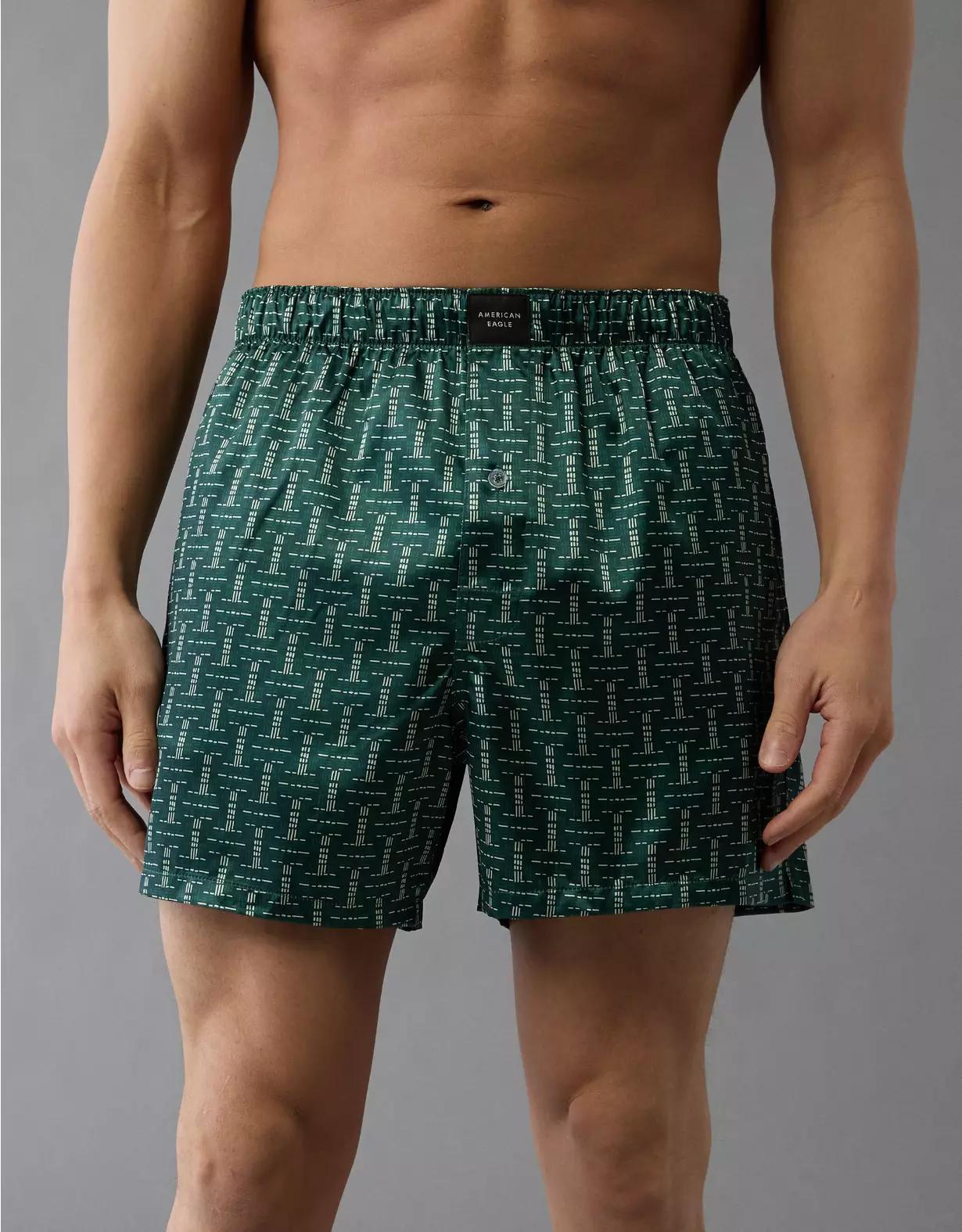 AEO Men's Elephant Tapestry Satin Pocket Boxer Short Product Image