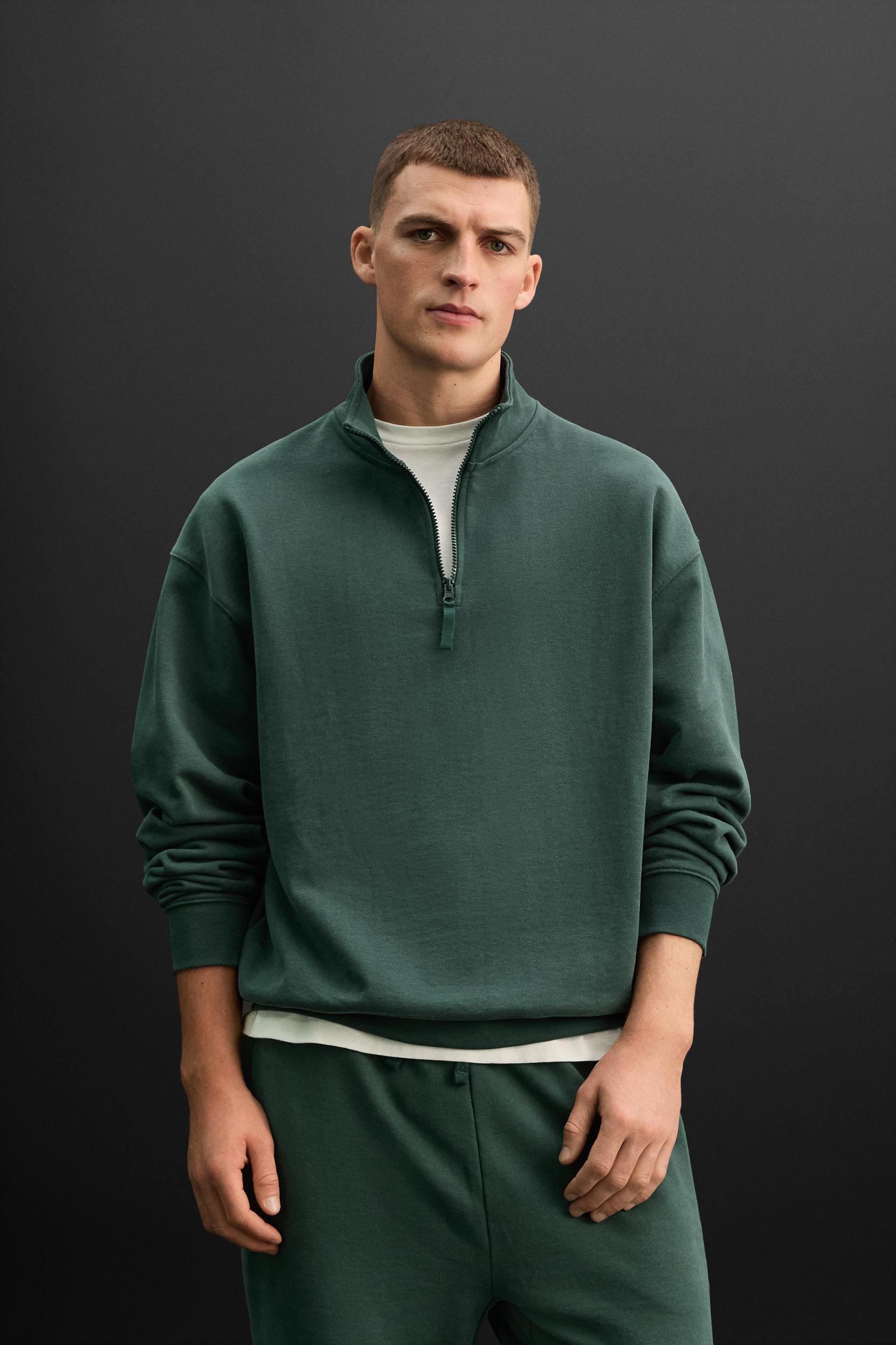 ZIP MOCK NECK SWEATSHIRT Product Image