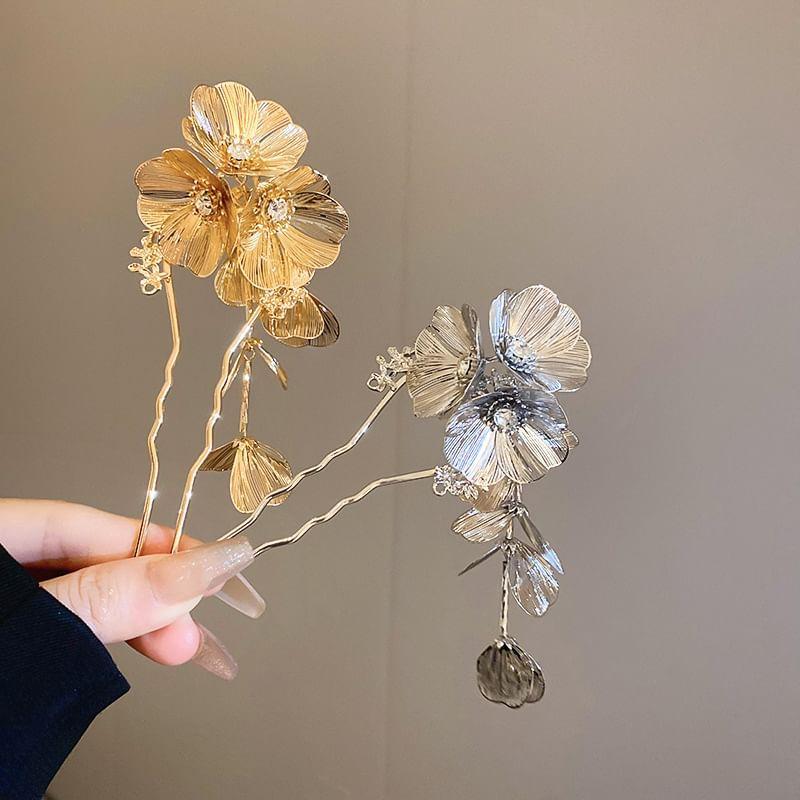 Floral Rhinestone Hair Stick Product Image
