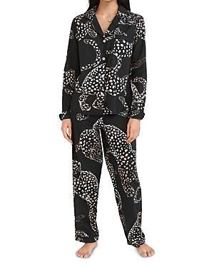 Desmond & Dempsey Womens Long Sleeve Jaguar Pajama Set Product Image