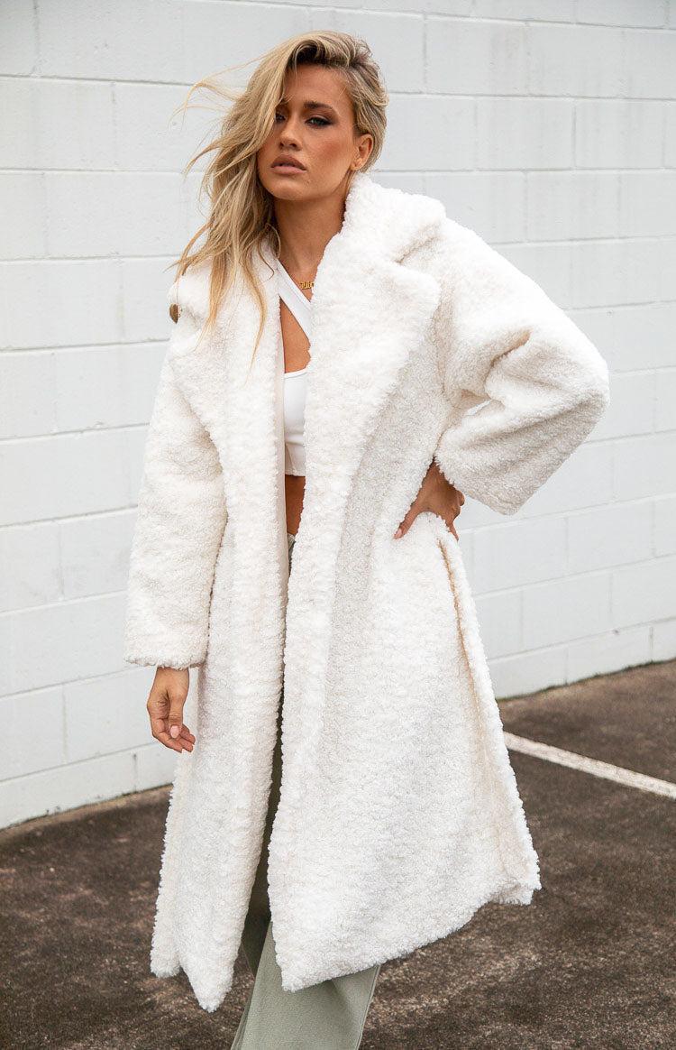 Harlen White Teddy Coat Product Image