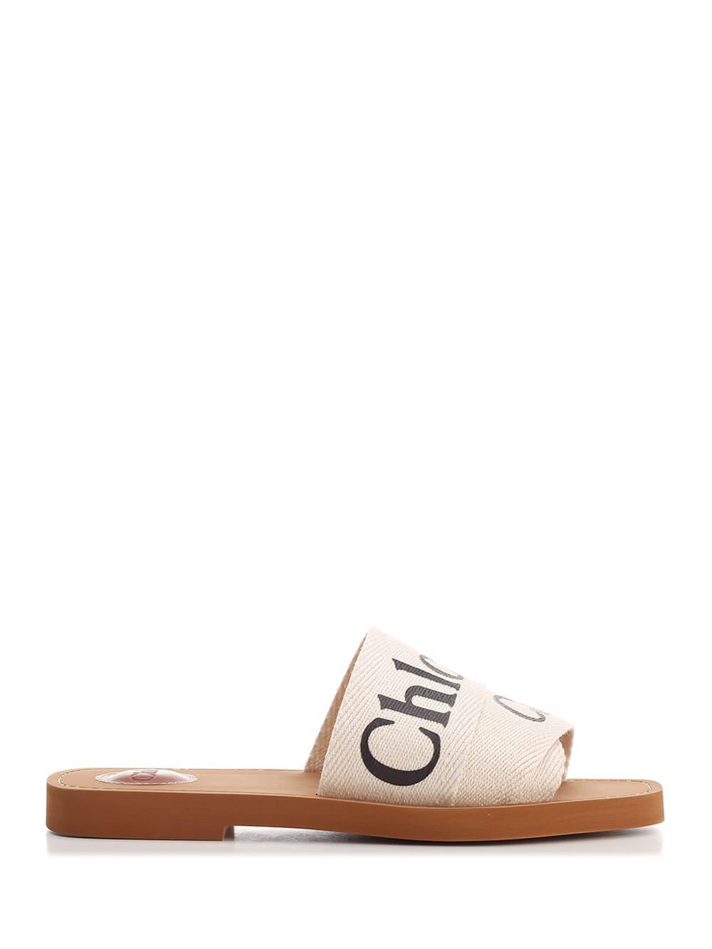 CHLOÉ Off-white Woody Flat Mules Product Image