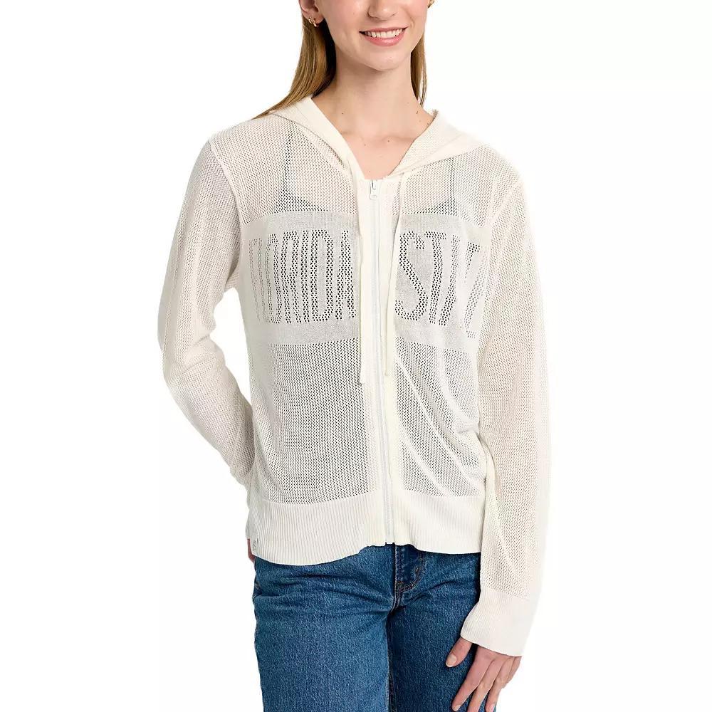 Women's Lusso Cream Florida State Seminoles Summer Tonal Mesh Full-Zip Hoodie Sweater, Size: Large, Beige Product Image