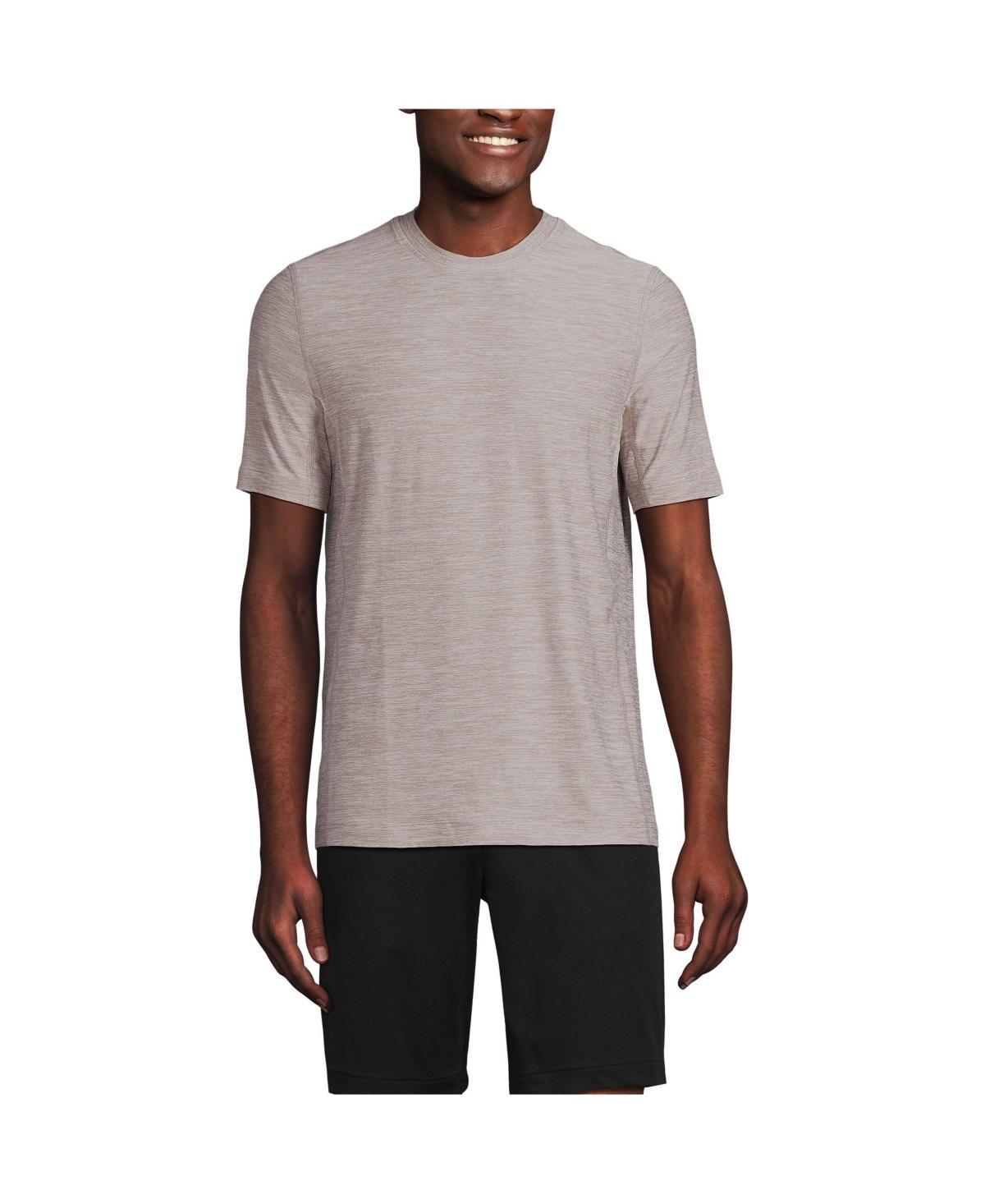 Men's Lands' End Short Sleeve Performance Hybrid Crewneck Tee, Size: Medium, Blue Spacedye Product Image