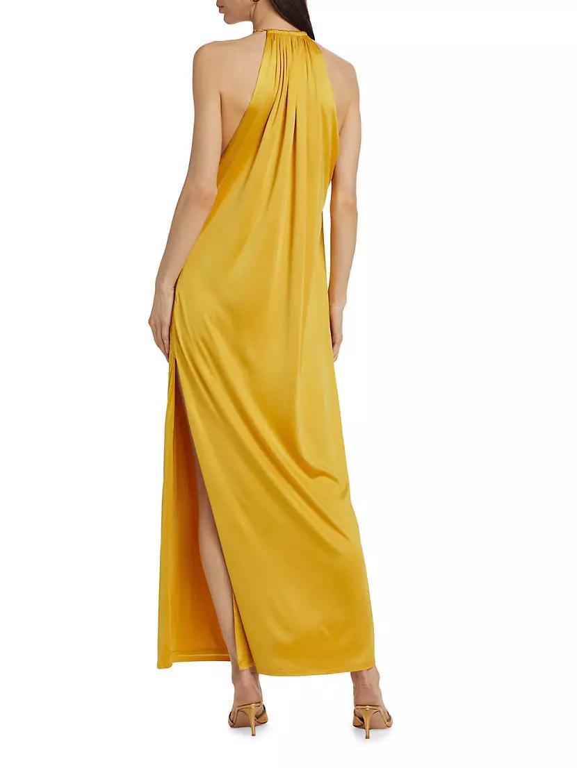 Estere Satin Halter Maxi Dress Product Image