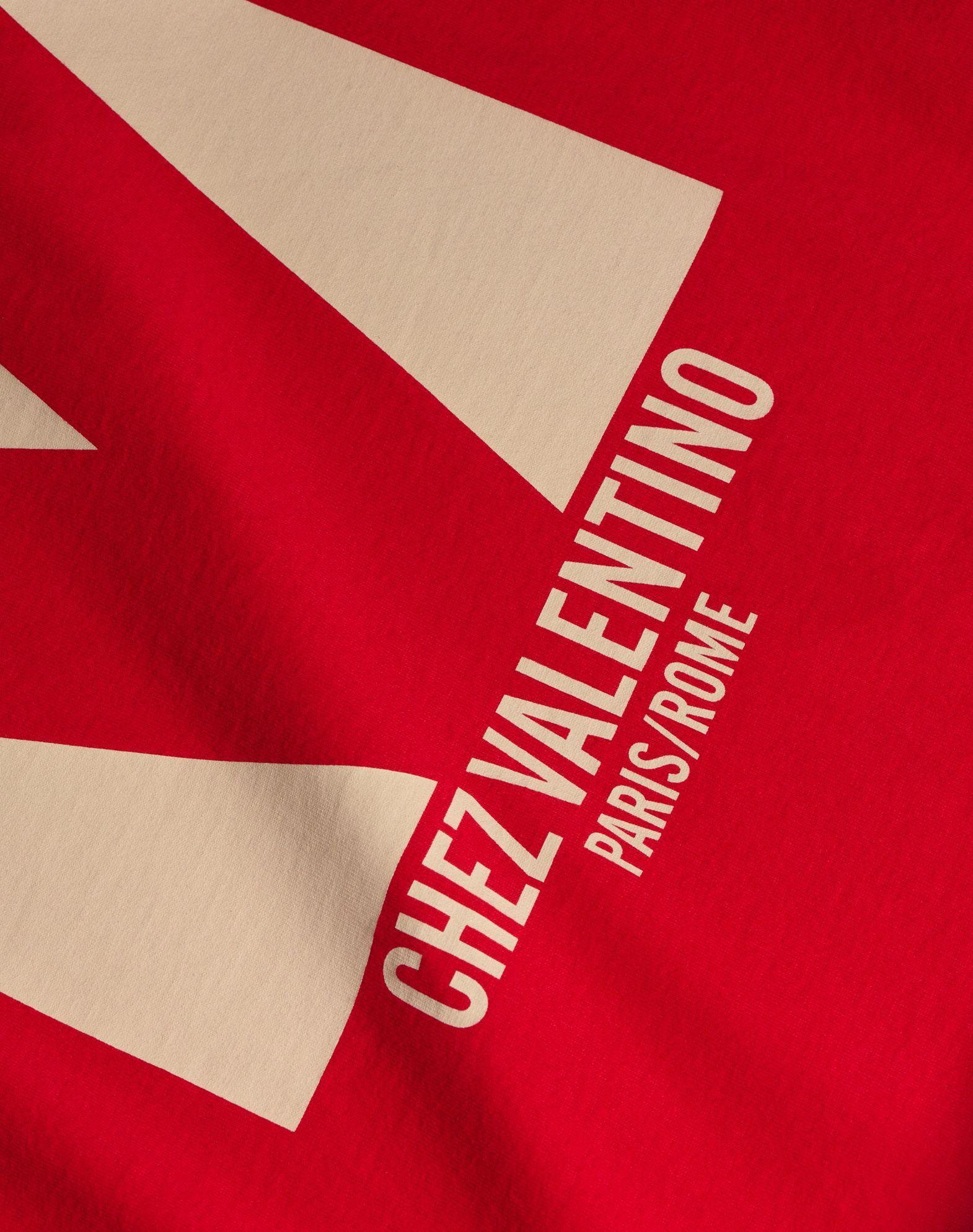 Cotton T-Shirt With Chez Valentino Print Product Image