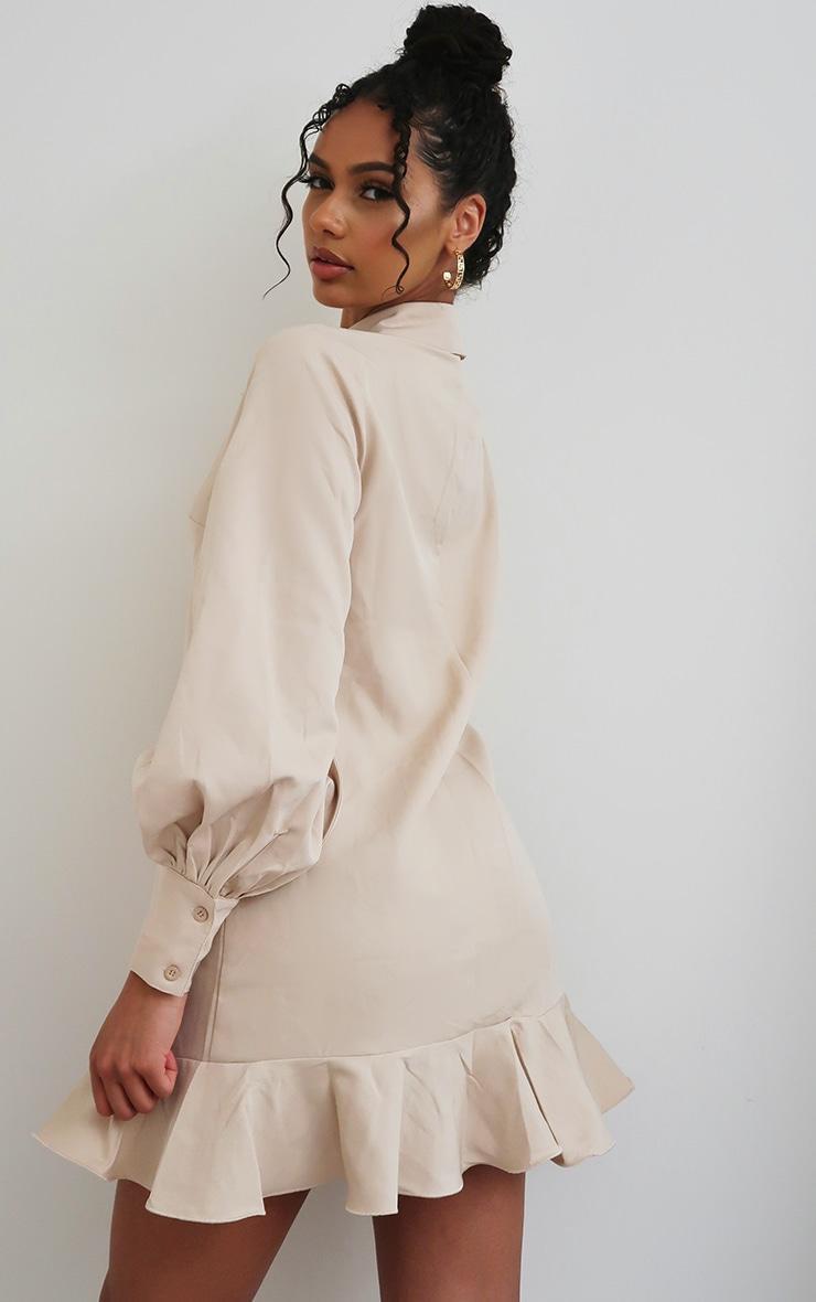Stone Frill Hem Shirt Dress Product Image