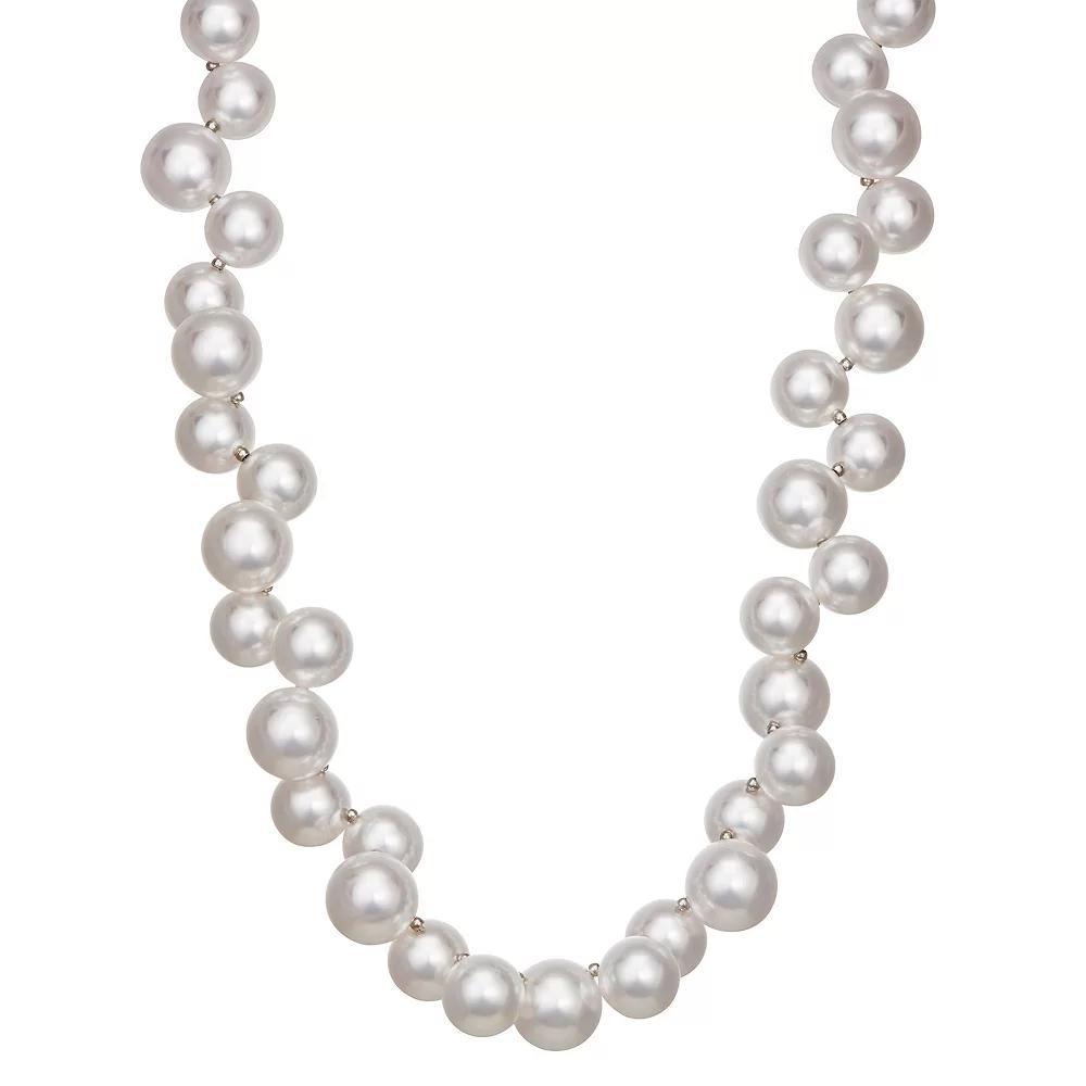 Simply Vera Vera Wang Woven Simulated Pearl Collar Necklace, Women's, Silver Tone Product Image