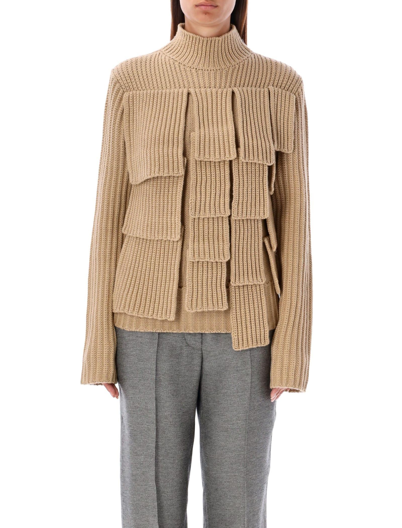 JW ANDERSON Women's Flap Jumper Sweater In Beige Product Image