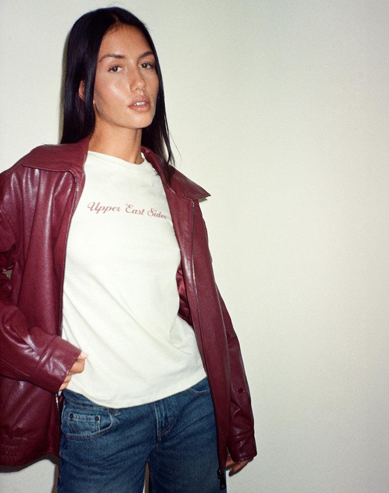 Saki Tee in Ivory with Upper East Sider Print Female Product Image